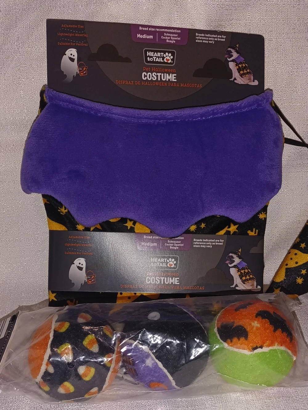 Halloween Bundle : Costume For Dog Size M And 3 Balls